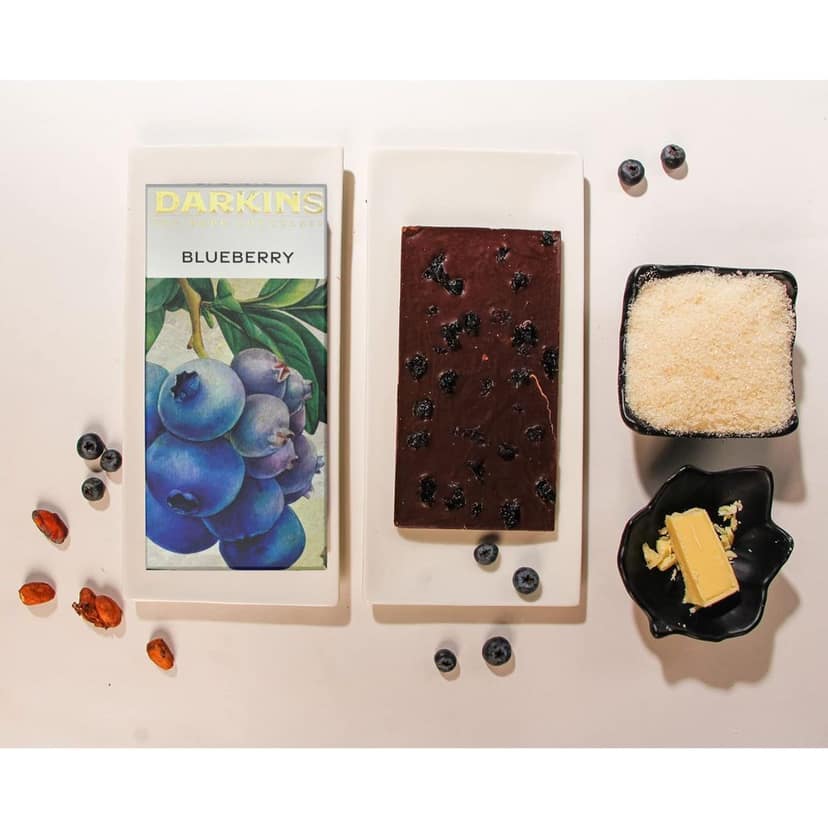DARKINS 70% Dark Chocolate With Blueberries | 3x50gm | Gluten-Free Chocolate | Vegan | Natural | Unrefined Cane Sugar | 50g Each Pack of 3 view 3