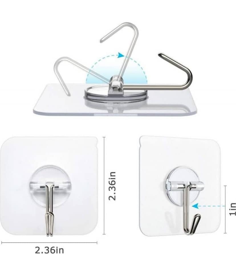 Self Adhesive Wall Hanging Hooks Pack of 10 - Towel Racks ( Pack of 10 ) view 2