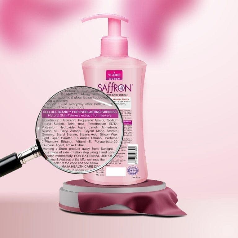 VI-JOHN Saffron Fairness Rose Body Lotion With Vitamin E- 250 ML (Men & Women) view 3
