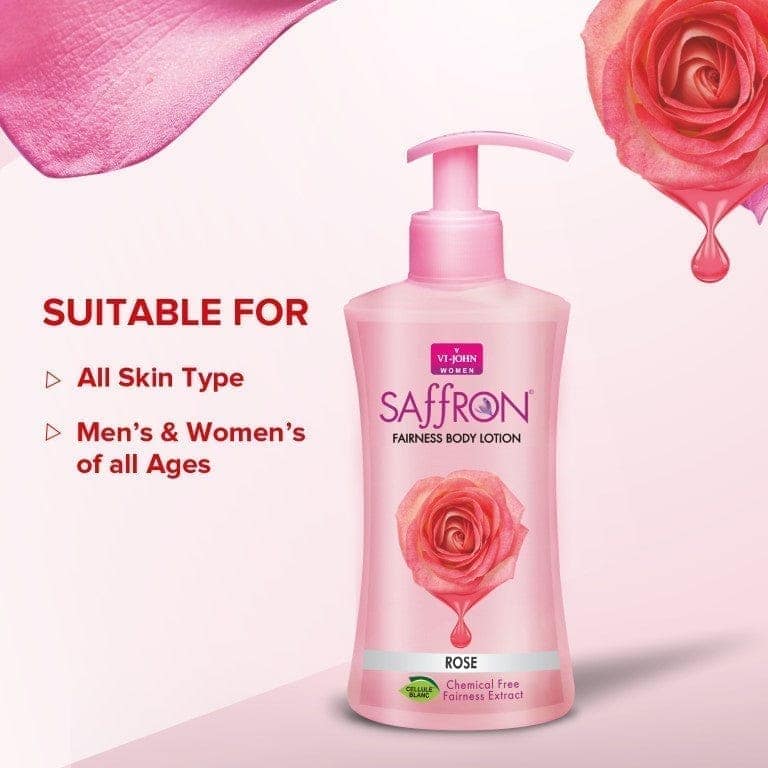 VI-JOHN Saffron Fairness Rose Body Lotion With Vitamin E- 250 ML (Men & Women) view 5