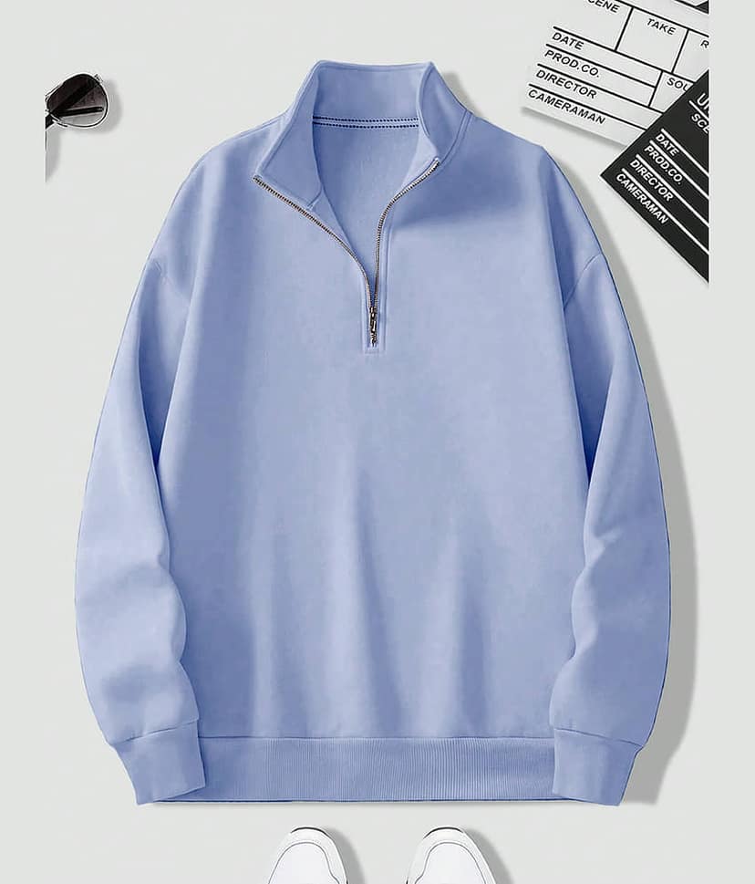 fashion and youth Fleece High Neck Men's Sweatshirt - Cream ( Pack of 1 )