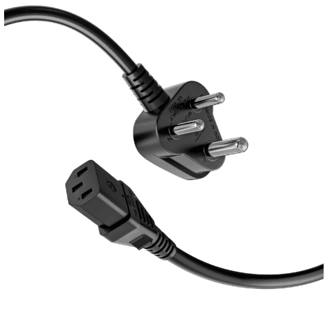 Desktop Power Cable, 3 Pin Type Connector, 300W Max Load Capacity, 1.5M Length Computer Power Cable Cord for Desktops, PCs, Printers, and Monitors 1.5meter cable view 2