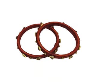 Silk Thread Bangles For Women (Orange)