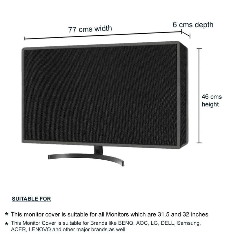 PalaP Super Premium Dust Proof Monitor Cover for LG 32 inches Monitor (Black) view 3