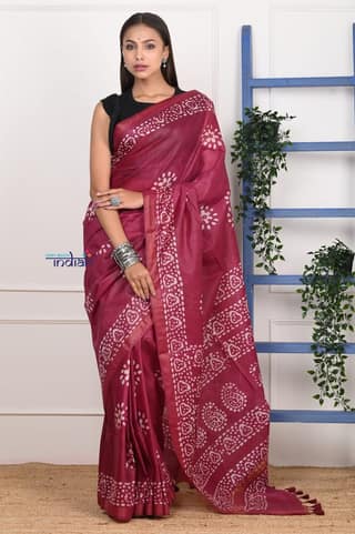 EXCLUSIVE! Handmade Tie and Dye Cotton Sea Green Saree By Women Weavers blue