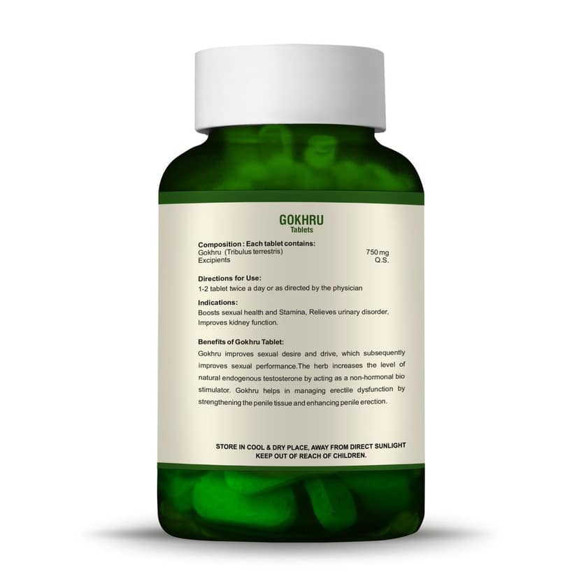 Bio Resurge Ayurvedic Medicine Gokhru Herbal Supplement Tablets - 750g (60 Tablet) view 2