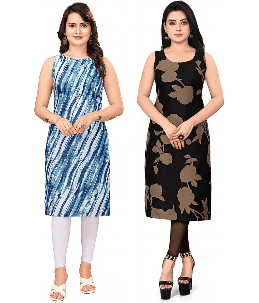 TATHASTU FASHION Women Crepe Printed Straight Kurti ( Multicoloured )