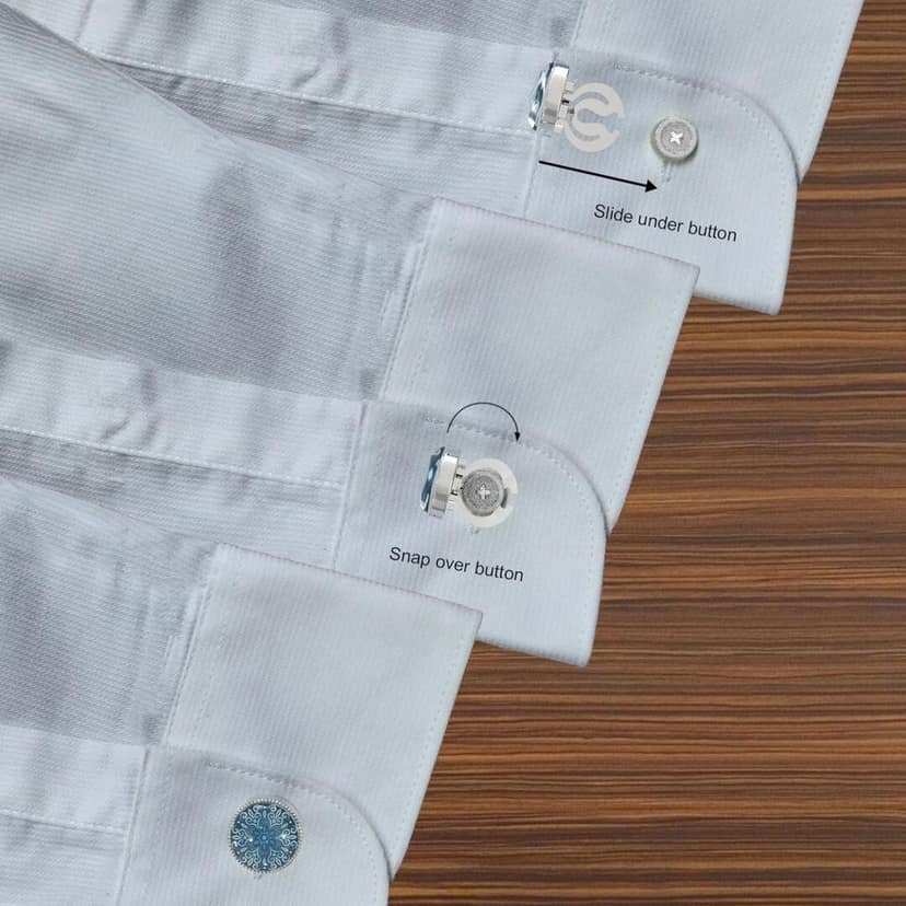The Smart Buttons - Shirt Button Cover Cufflinks for Men - Motifs Design Pattern view 5