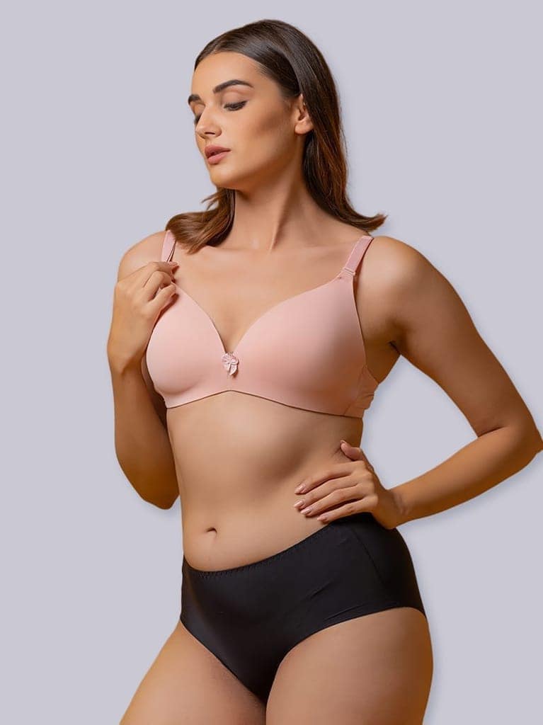 Drop-Dead Soft Lycra Deep Neck Lightly Padded 3/4 Coverage Non- Wire Bra view 3