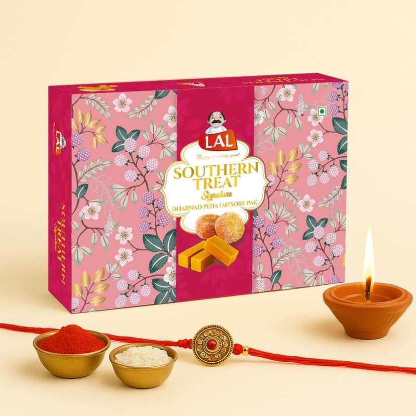 Lal Sweets Southern Treat 400g (Pack of 1) || Made with Pure Desi Ghee and Milk Solids || Indian Traditional Peda || Handcrafted Mithai