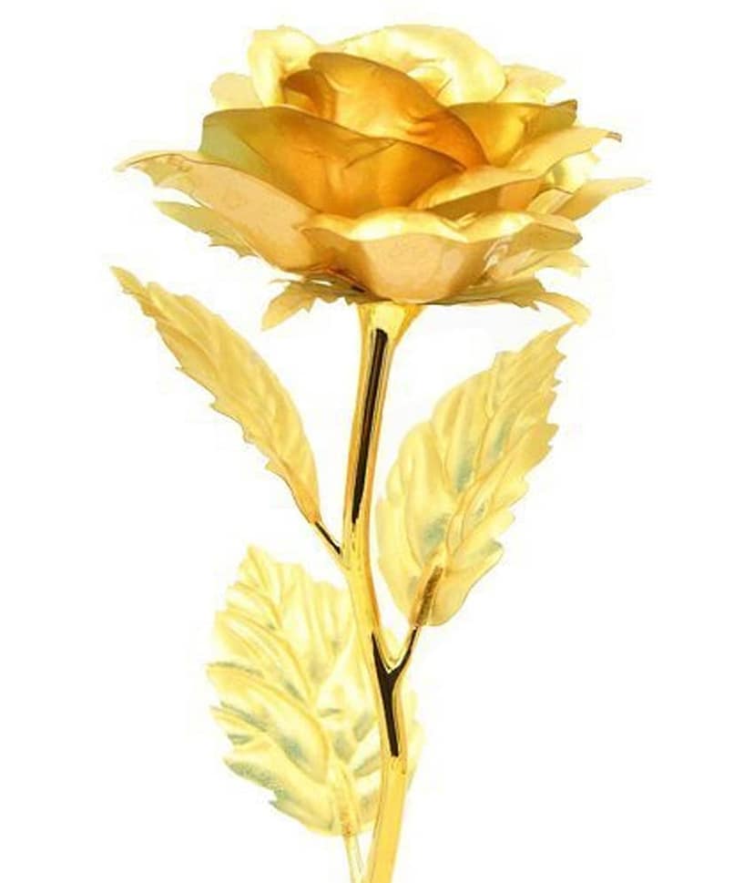 GEEO - Gold Rose Artificial Flower ( Pack of 1 ) view 2