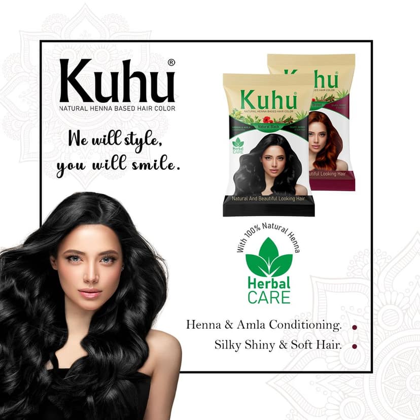 KUHU Herbal No Ammonia Hair Color Natural Black view 6
