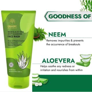 Mirakle Aloe Vera Gel Neem & Tea Tree Face Wash 100 ml each For Deep Cleansing & Acne Care Face Wash Pack of 2