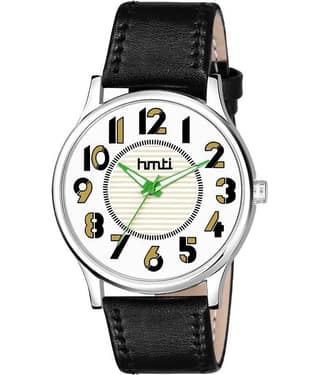 HMTI 1605 White Leather Analog Men's Watch