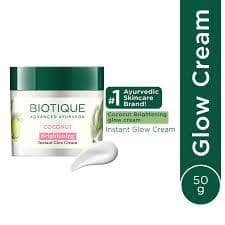 BIOTIQUE Brightening Instant Glow Cream - Coconut, For All Skin Type, 50 g Carton