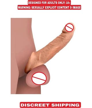 KAMAHOUSE 8.75 INCH 2 HOLE JUMBO EXTEDER CONDOOM PENIS SLEEVE FOR MEN