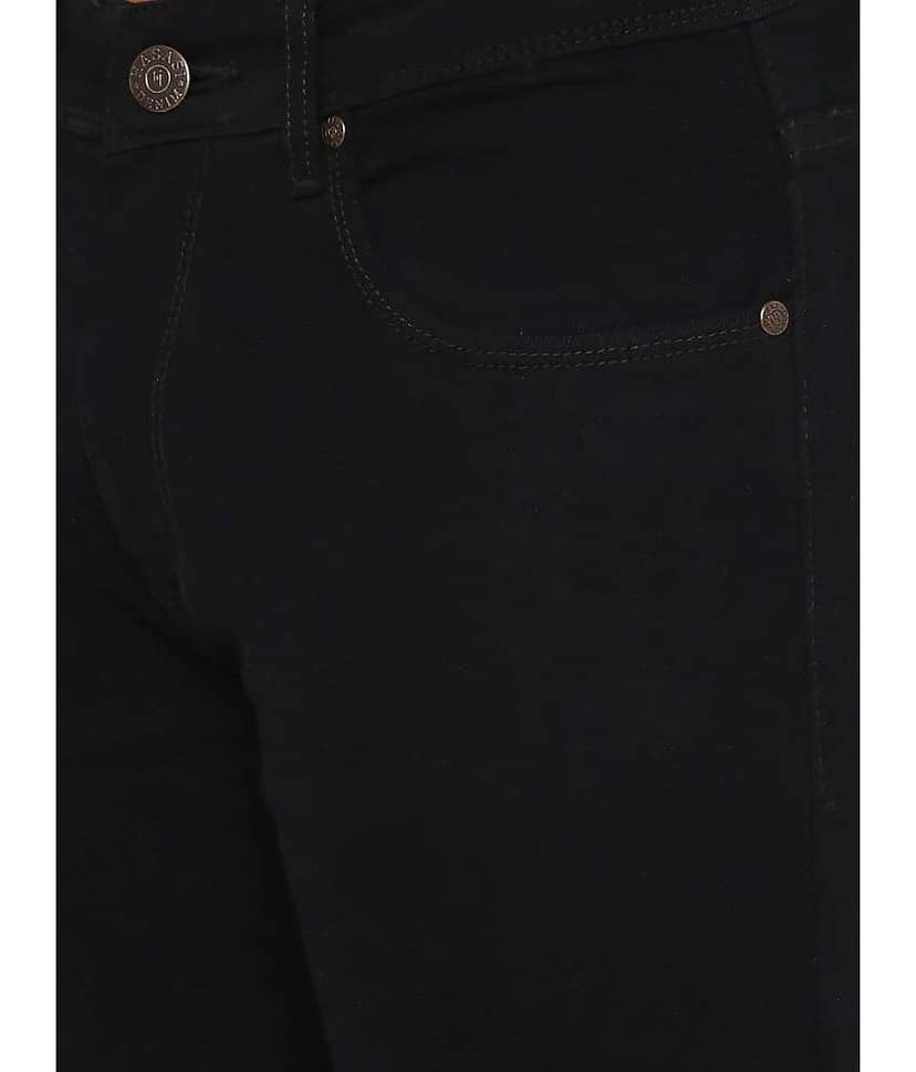 HJ HASASI - Black Cotton Regular Fit Men's Jeans ( Pack of 1 ) view 2