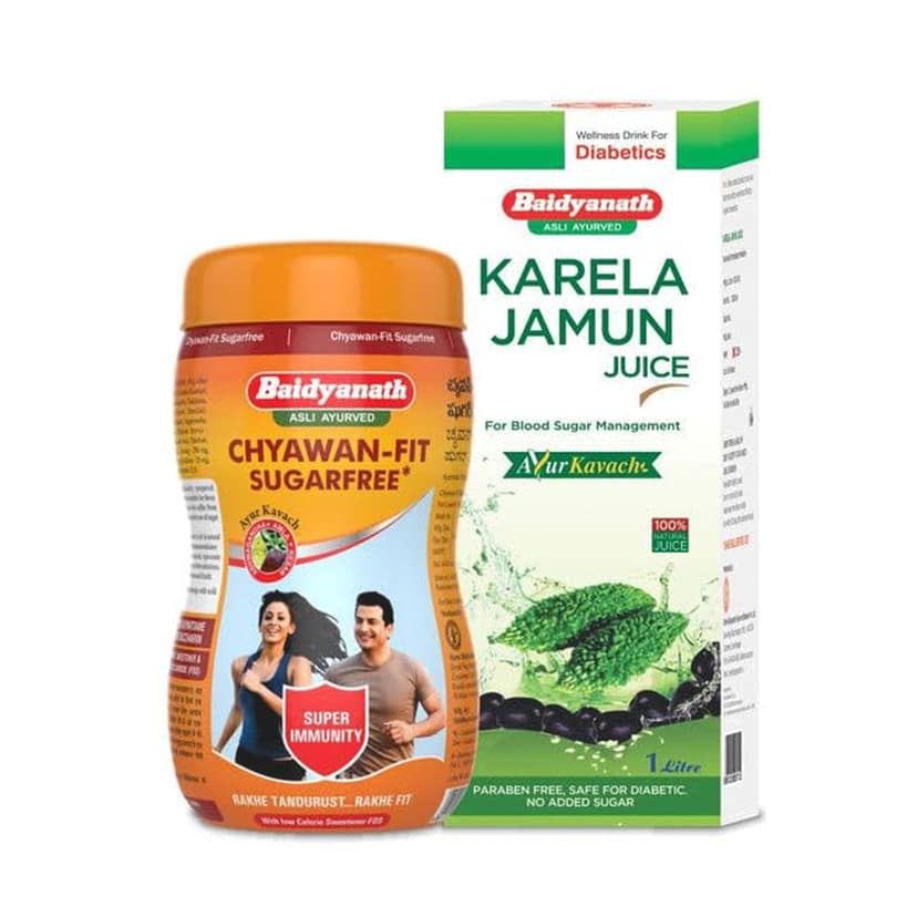 Baidyanath Chywanfit Sugarfree 1 Kg and Karelajamun Ju 1 Ltr (Combo)