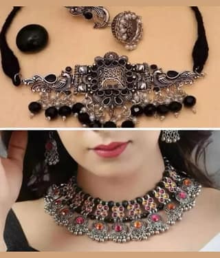 Samridhi DC Silver Alloy Necklace Set ( Pack of 1 )