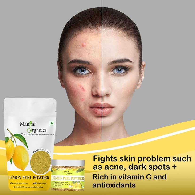 ManHar Organics Lemon Peel Powder 500gm | Pure & Natural | Skin Brightening, Oil Control & Tan Removal | Herbal Face & Hair Care view 4
