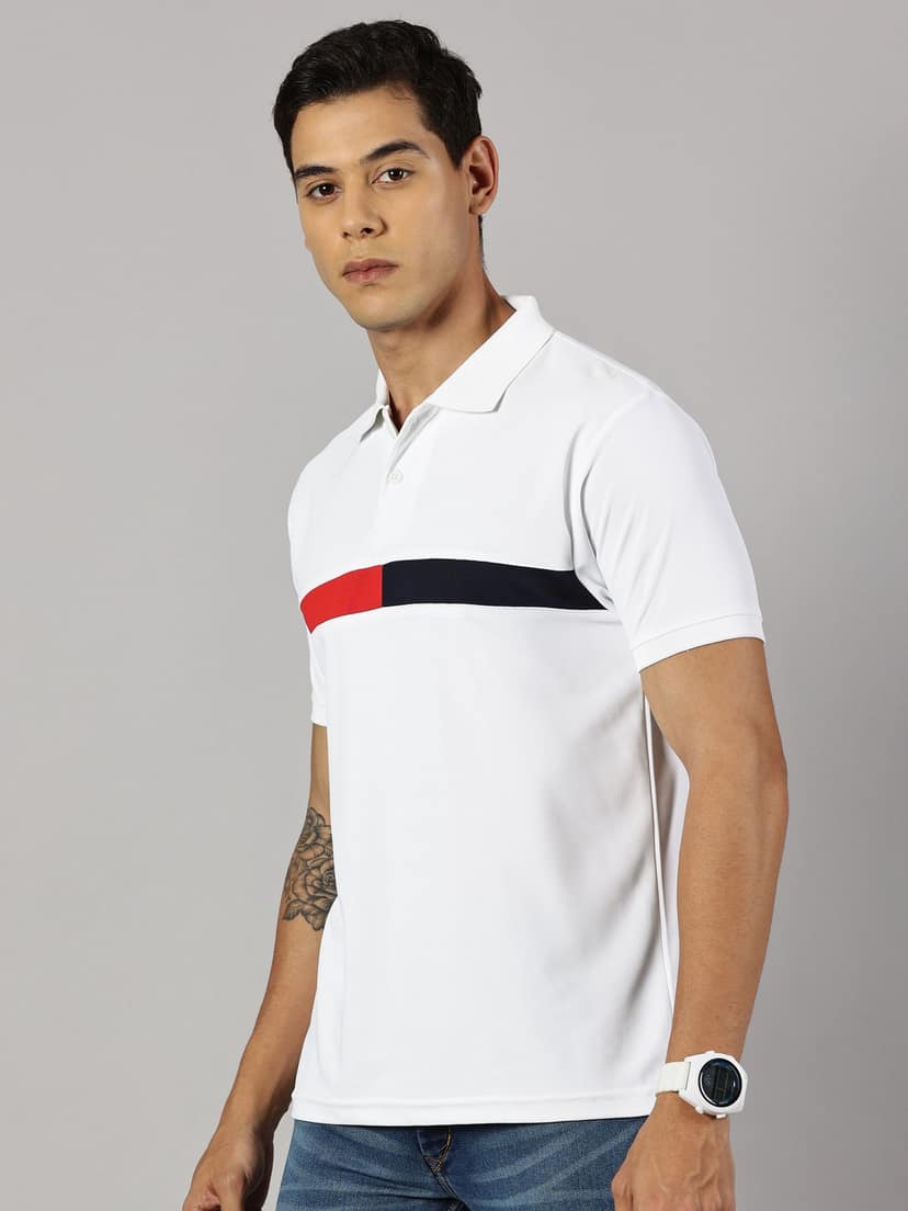 Dry-fit White Striped Polo view 2