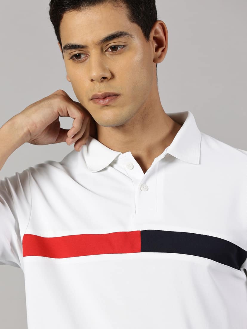 Dry-fit White Striped Polo view 6