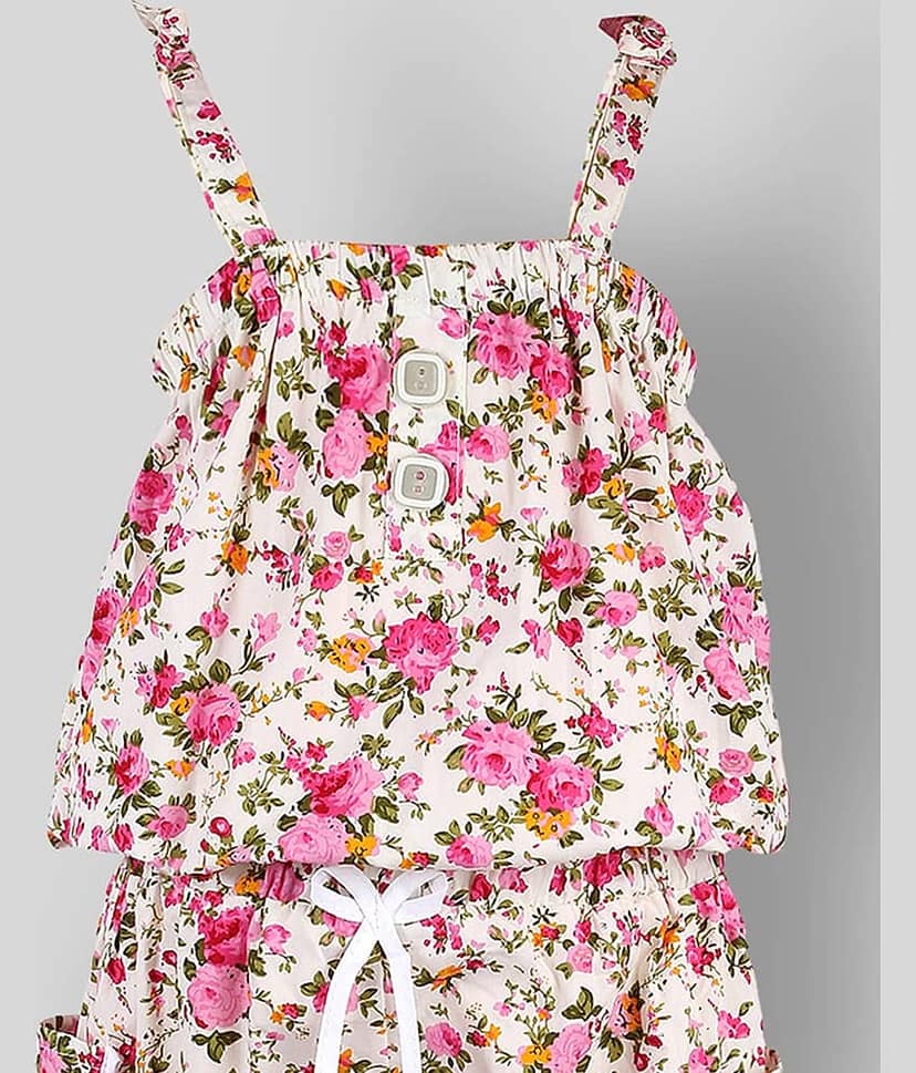 Arshia Fashions Girls Cotton Jumpsuit ( Pack of 1 , Pink ) view 2
