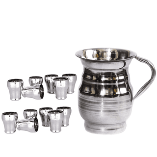 SHINI LIFESTYLE Stainless Steel Jug and Glass combo, Water Jug, juice glass set