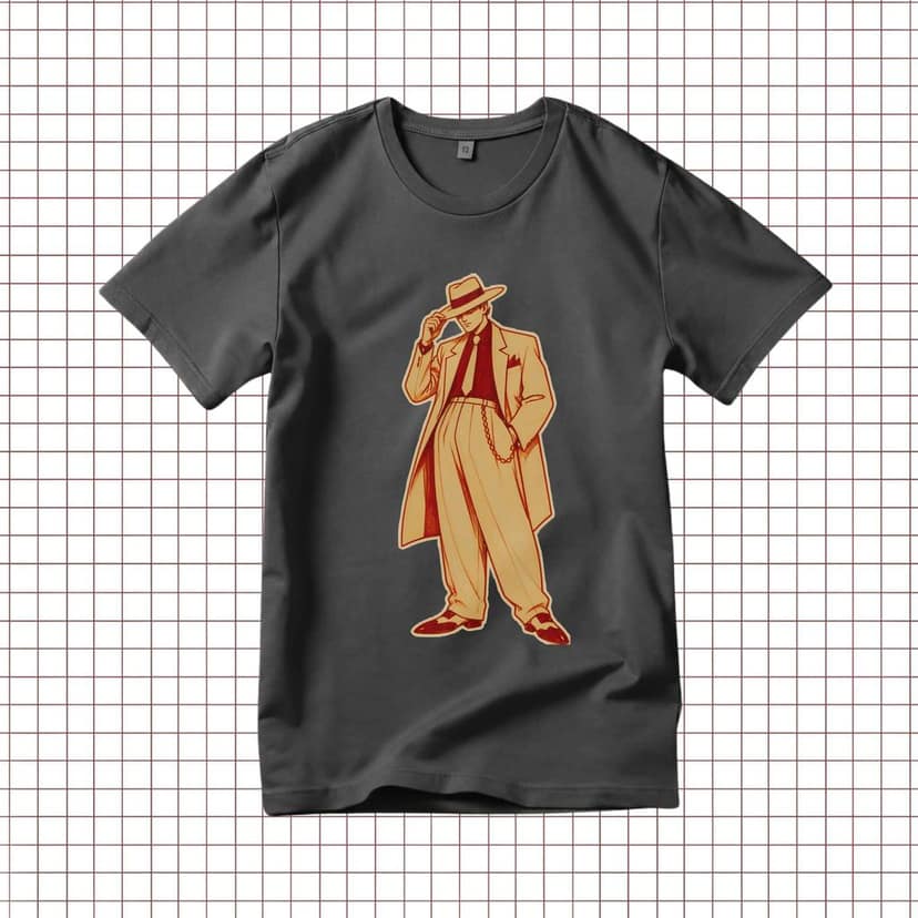 Trishoolin Gentleman Dancing Music & Dance Theme T-Shirt | Design 70012MB | Cotton Regular Fit | Crew Neck / Round Neck Half Sleeve | Pack of 1 view 2