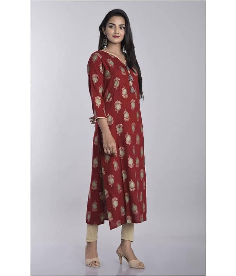 Kbz - Black Rayon Women's Straight Kurti ( Pack of 1 ) view 2