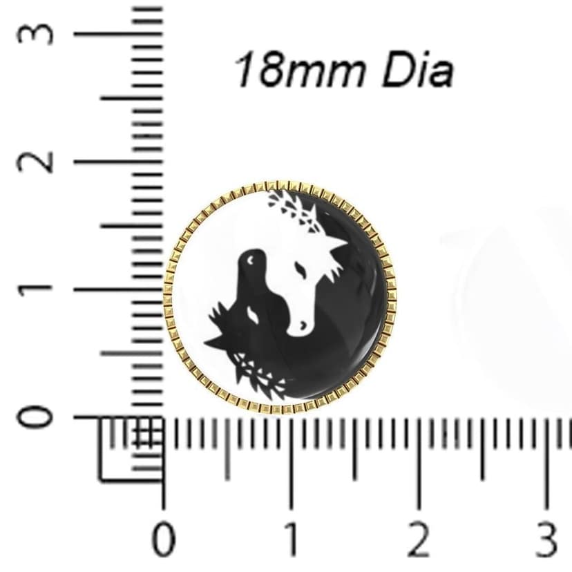 The Smart Buttons - Shirt Button Cover Cufflinks for Men - 2 Horses Of Ying & Yang Design Pattern view 6