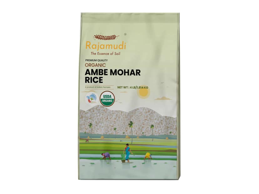 Rajamudi Organics Ambe Mohar Rice (White) - 1 Kilogram