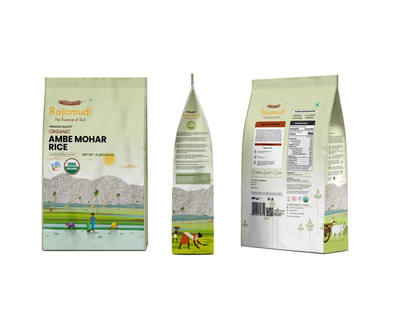 Rajamudi Organics Ambe Mohar Rice (White) - 1 Kilogram view 3
