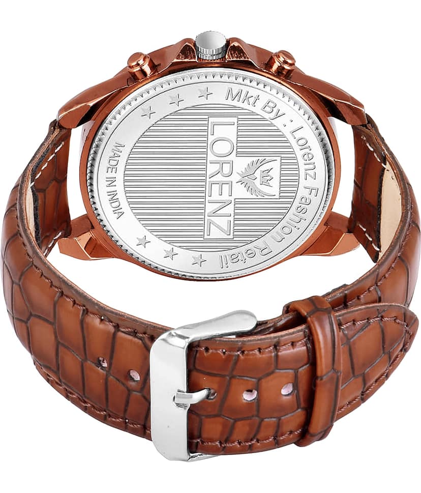 Lorenz Black Leather Analog Men's Watch view 2