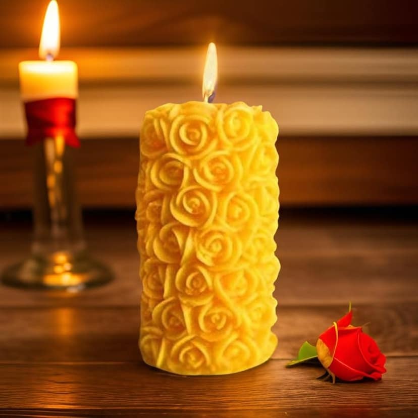 Rose Flower Shape Candle for Home Decor | Romantic Fragrance Candles | Smoke-Free Pillar Candle | Romantic Night