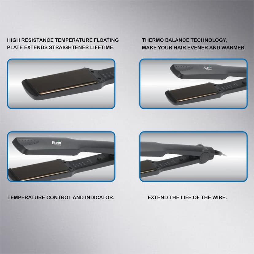Ktein 40W Instant Heat Flat Iron – Ionic & Ozone Technology with Thermo Balance, Temperature Control, and High-Resistance Plates view 3