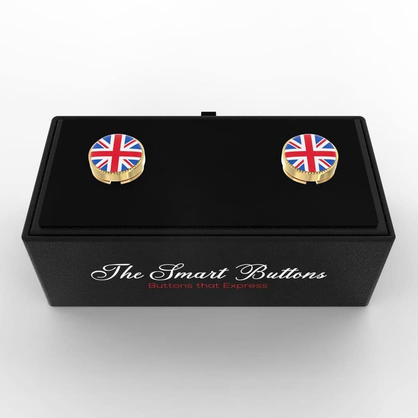 The Smart Buttons - Shirt Button Cover Cufflinks for Men - England Flag Style view 9