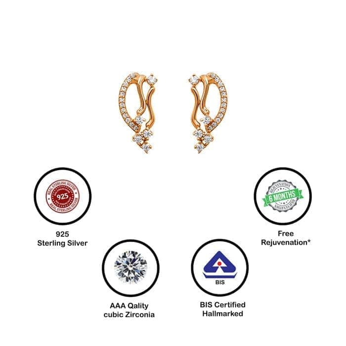 Rose Gold Abstract Earrings view 6