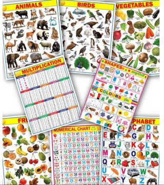 Learning Educational 8 Wall Charts for Kids (45 x 60 cm) – Educational Posters & Learning Charts for Early Education