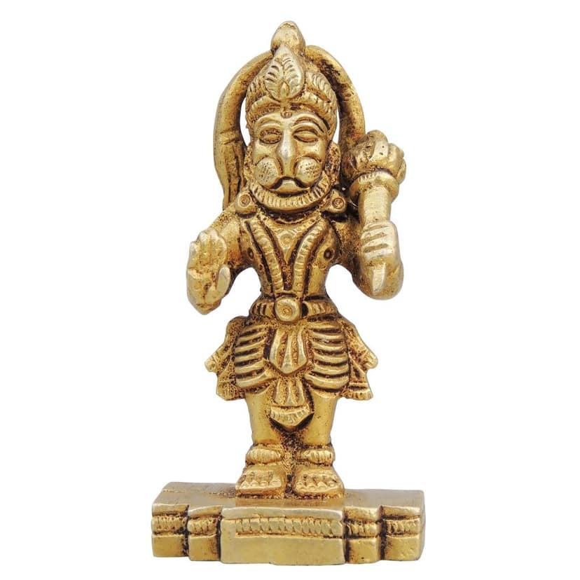 Brass Hanuman Ji God Idol Murti - Perfect For Worship, Height : 3.2 Inch (BSMAS1313 B) view 2