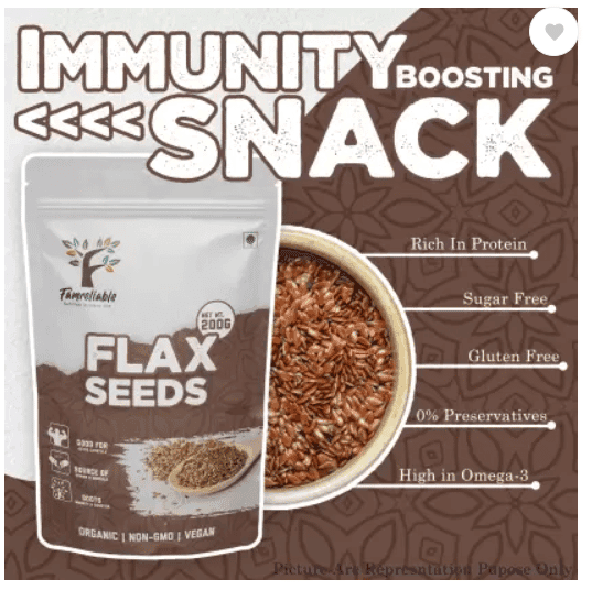 Famreliable Fuel Your Health with 200g of Premium Flax Seeds - Nature's Superfood (200 g) view 3