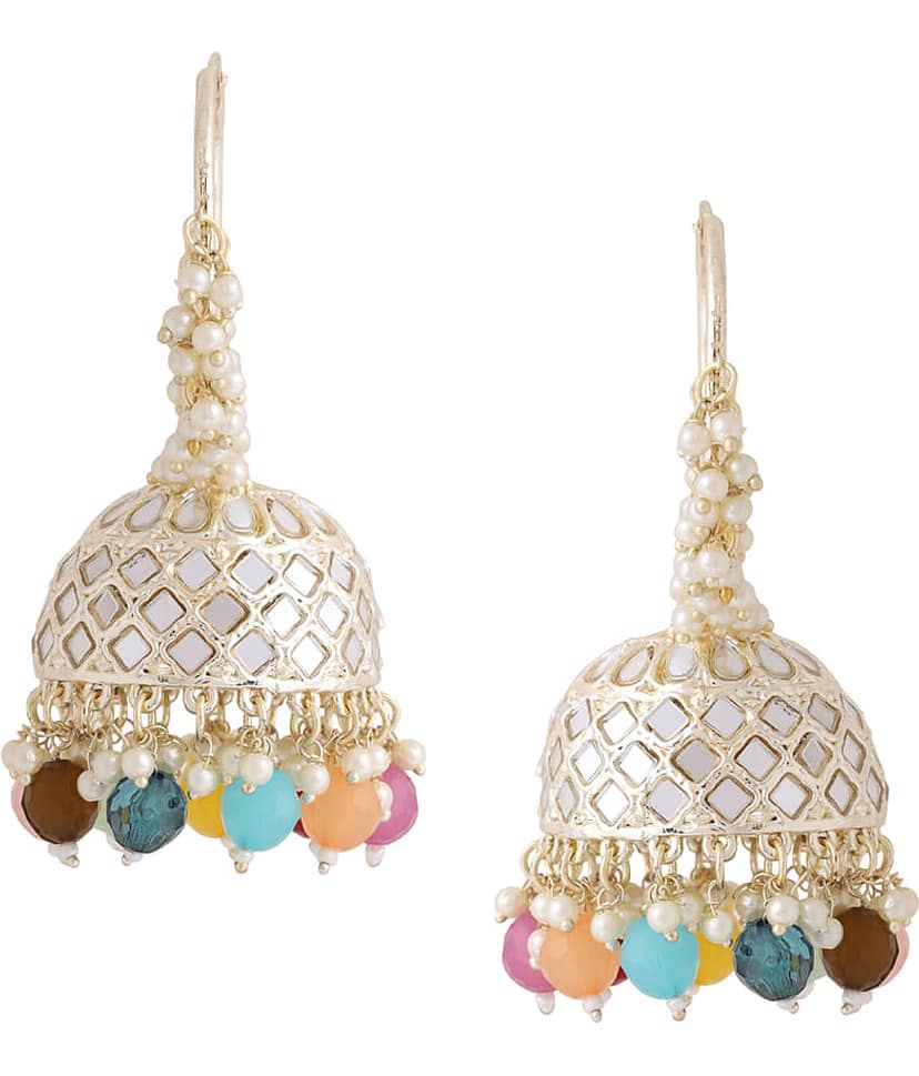 VIRAASI - Multi Color Jhumki Earrings ( Pack of 1 )