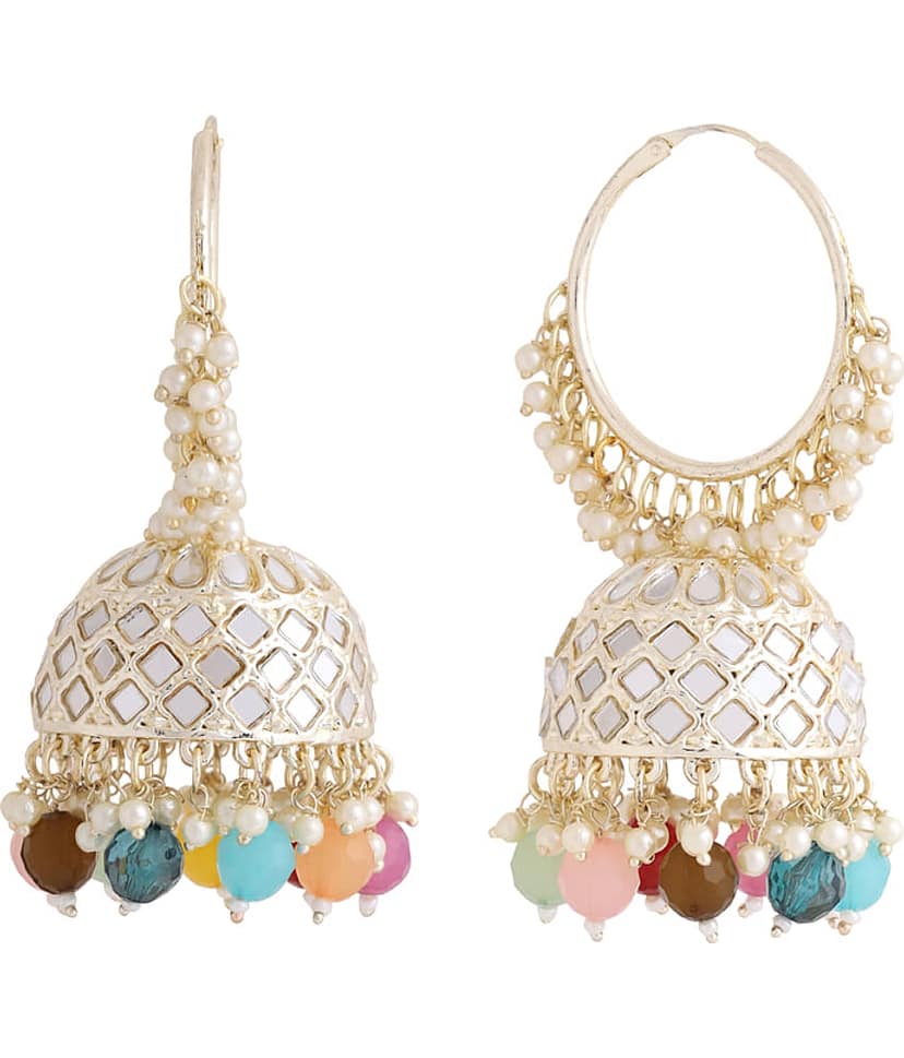 VIRAASI - Multi Color Jhumki Earrings ( Pack of 1 ) view 2