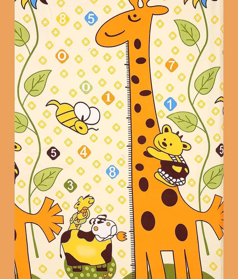 YKNIP Cotton Animal Fitted 1 Bedsheet with 2 Pillow Covers ( King Size ) - Yellow view 2