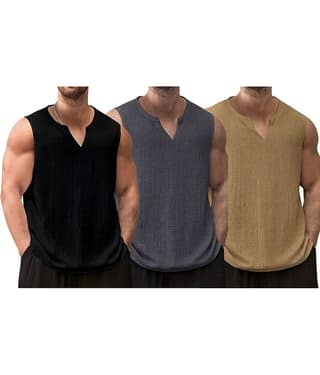 RodZen pack of 3 Cotton Blend Tank For Men ( Multicolor )