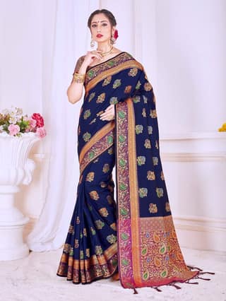 TIRA Women's Banarasi Silk Saree With Blouse Piece