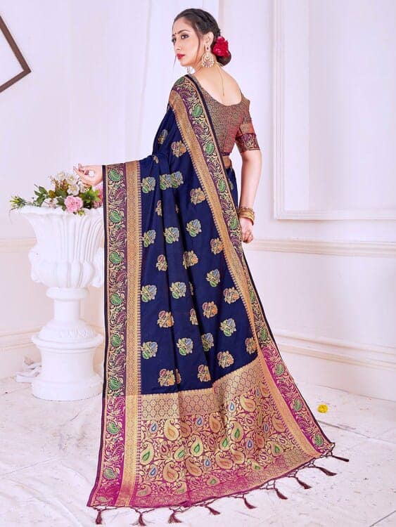 TIRA Women's Banarasi Silk Saree With Blouse Piece view 3