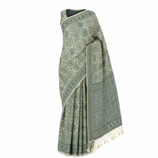 Tussar Sambalpuri Saree Geometric Floral Print – Multicolor