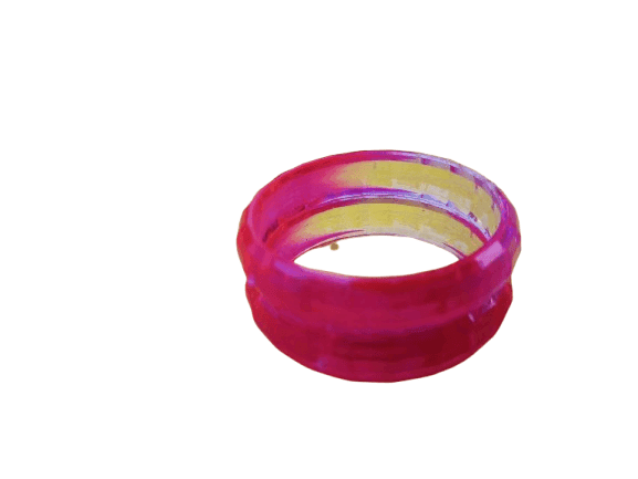 Red and Yellow Glass Bangles for Women and Girls - Set of 2 view 3