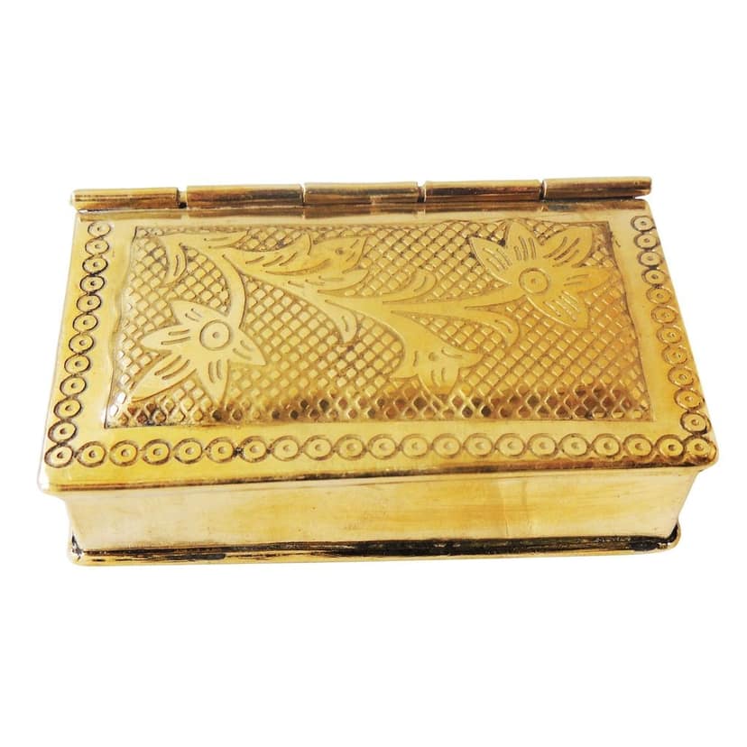 Brass Decorative Pan Dan Box ? Handcrafted Paan Container, Height : 1 Inch (FMAS123 B) view 3
